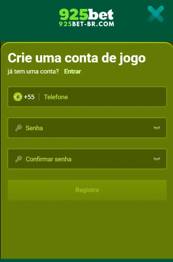 925BET Registro com Sucesso